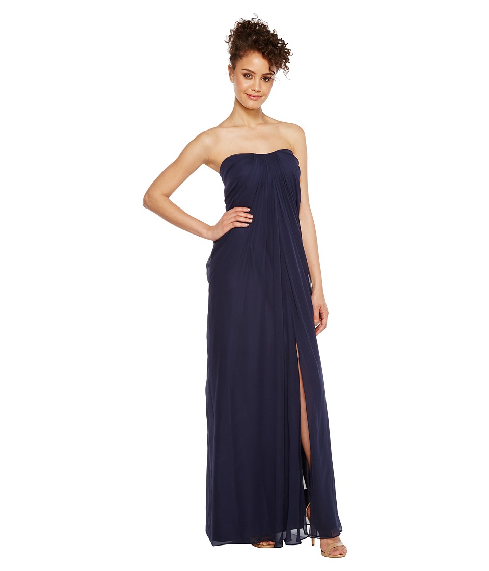 Aidan Mattox Strapless Shirred Chiffon Gown Twilight Dress Aidan Mattox Strapless Shirred Chiffon Gown Twilight Dress