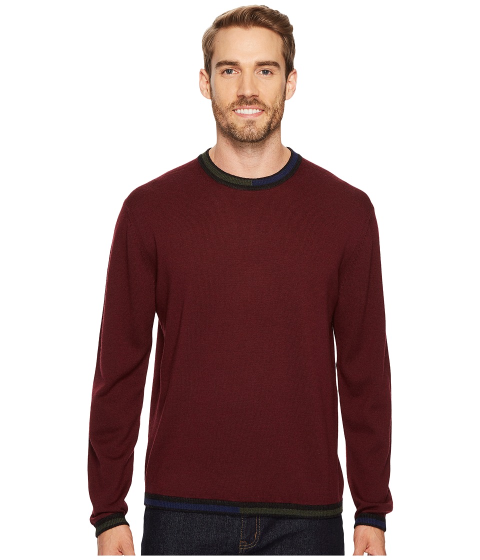 Robert Graham Cooperstown Long Sleeve Sweater Crew Neck (Port) Men