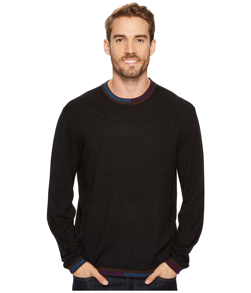 Robert Graham Cooperstown Long Sleeve Sweater Crew Neck (Black) Men