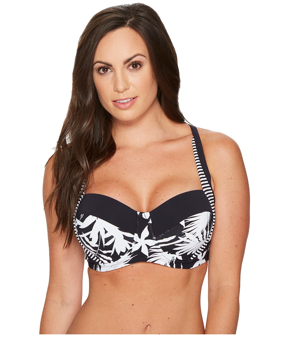 Bleu Rod Beattie Between The Lines OTS D-Cup Underwire Bikini Top (Black) Women