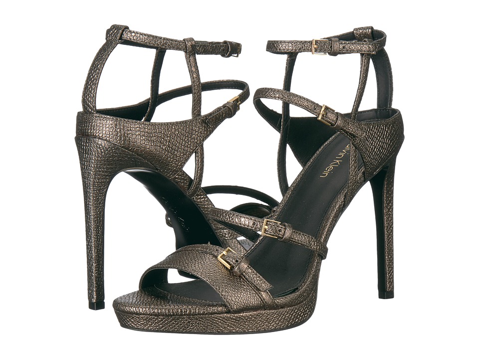 Calvin Klein Shantell (Gold Foiled Lizard Print Leather) Women