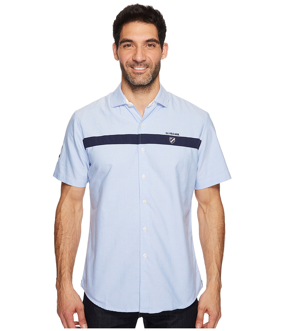 U.S. POLO ASSN. Classic Fit Short Sleeve Sport Shirt (Light Blue) Men