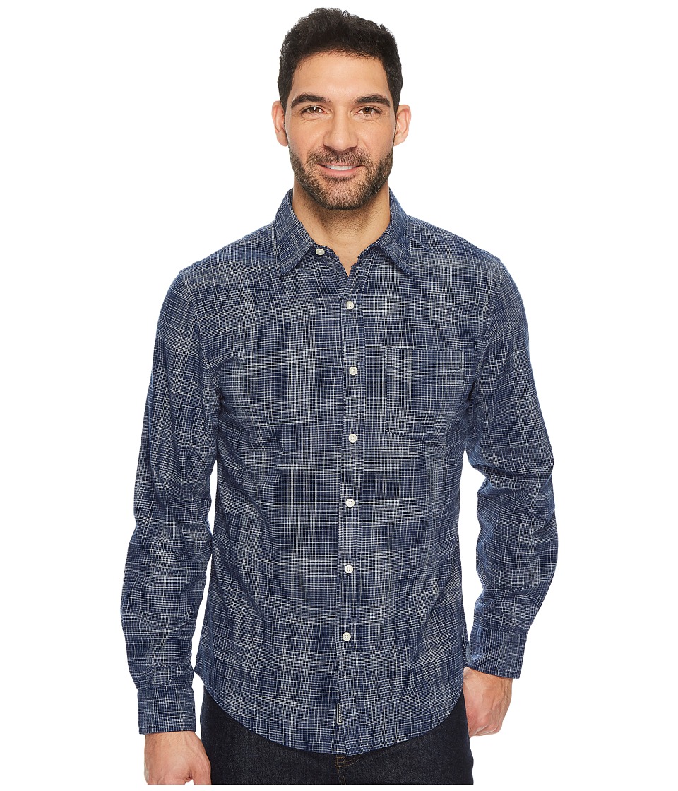 U.S. POLO ASSN. Slim Fit Stripe, Plaid or Print Long Sleeve Sport Shirt (Classic Navy) Men