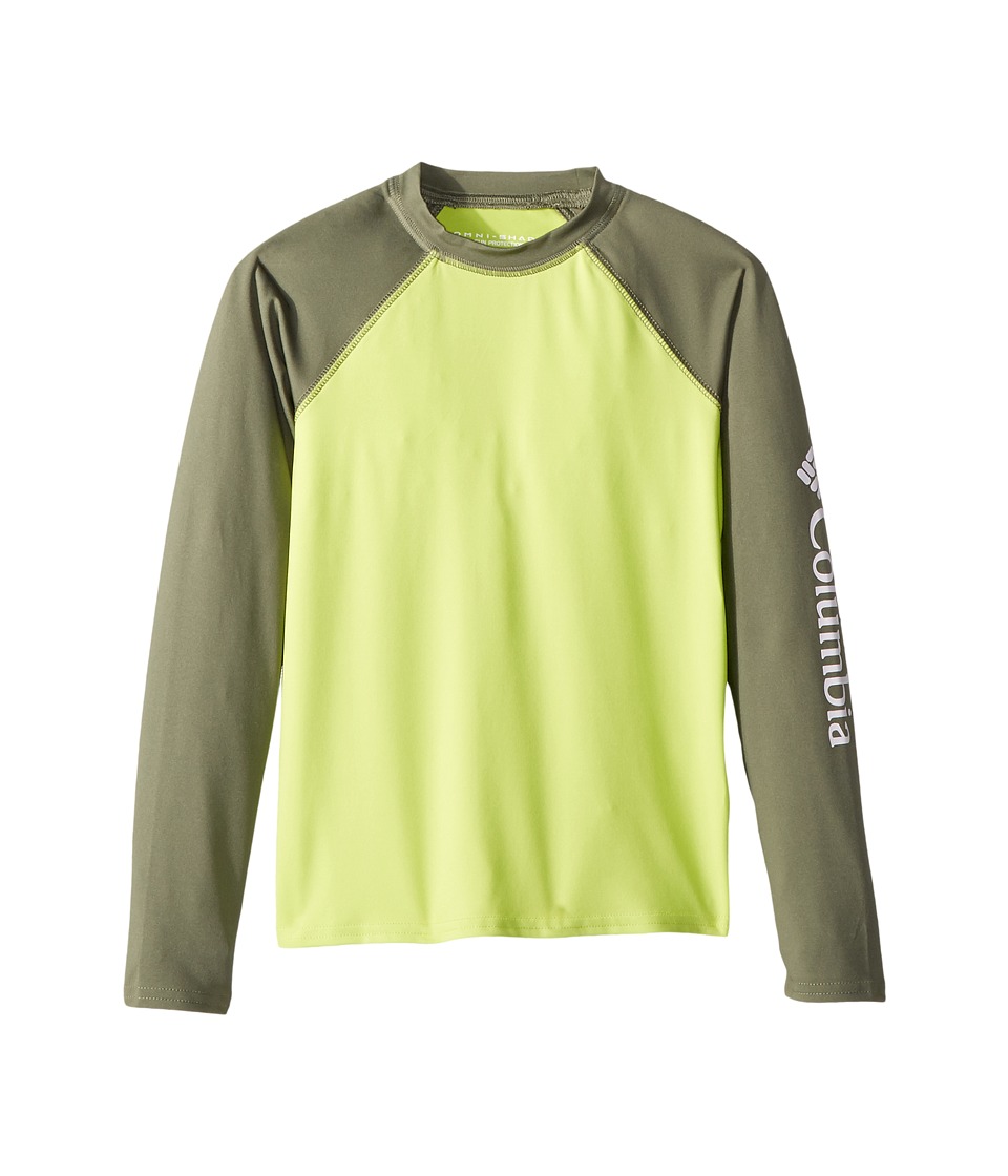 Columbia Kids Mini Breakertm Long Sleeve Rashguard (Little Kids/Big Kids) (Voltage/Cypress) Boy
