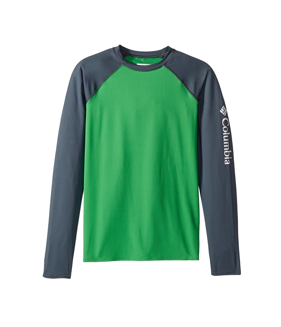 Columbia Kids Mini Breakertm Long Sleeve Rashguard (Little Kids/Big Kids) (Fuse Green/Mystery/White) Boy