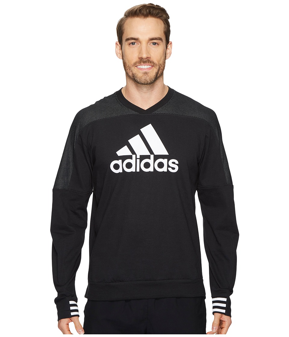 adidas Sport ID Badge of Sport Crew Sweater (Black) Men