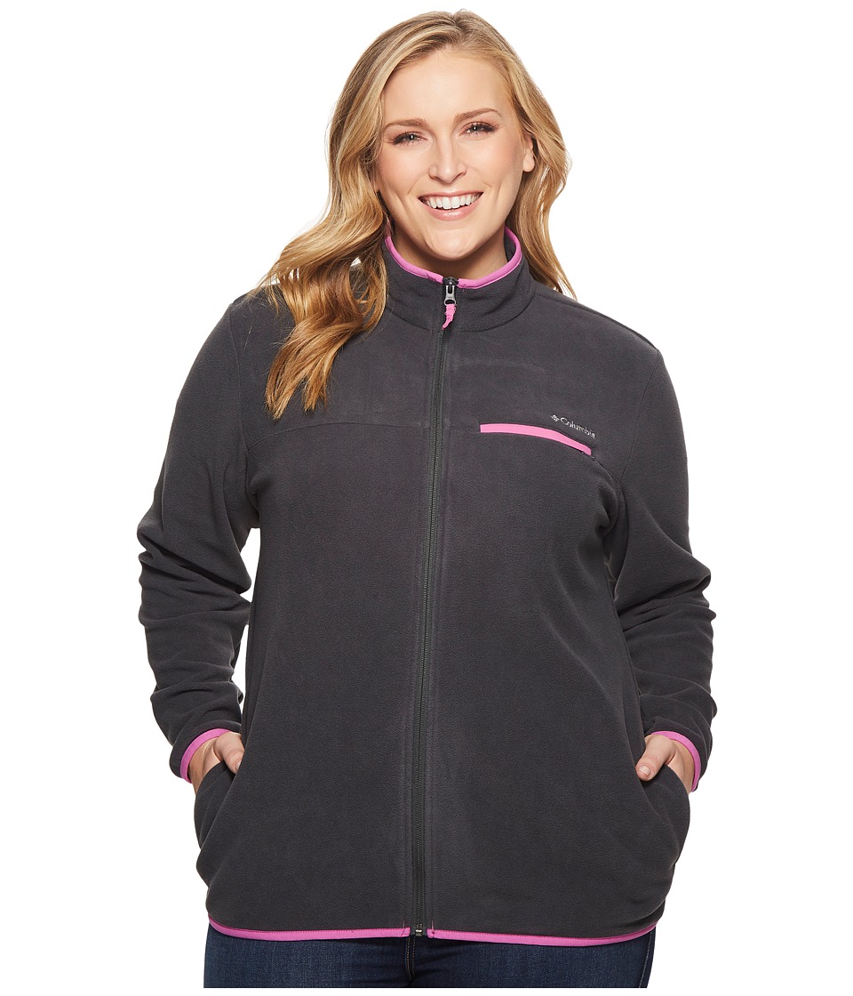 Columbia Plus Size Mountain Crest Full Zip (Shark/Bright Lavender) Women