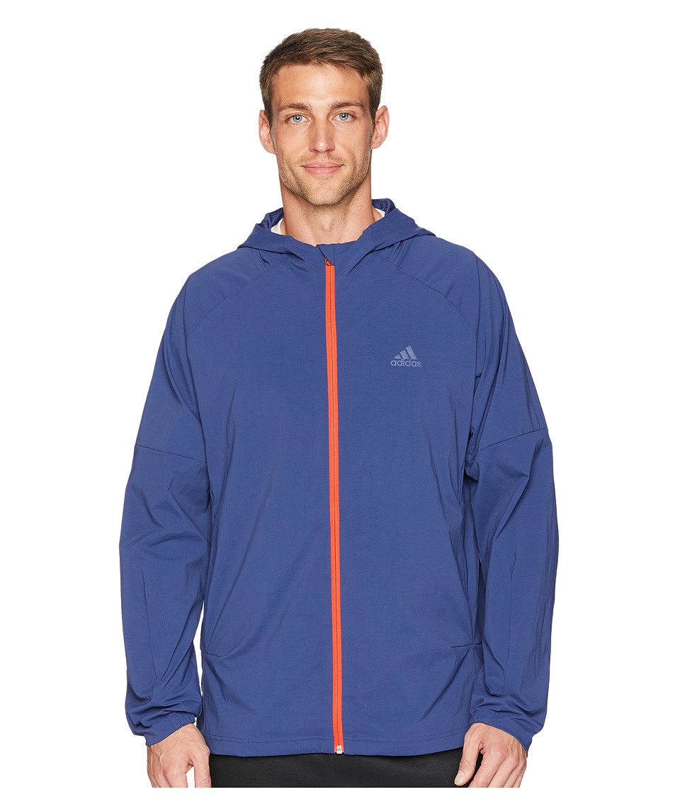 adidas Sport ID Full Zip Woven Hoodie (Noble Indigo) Men