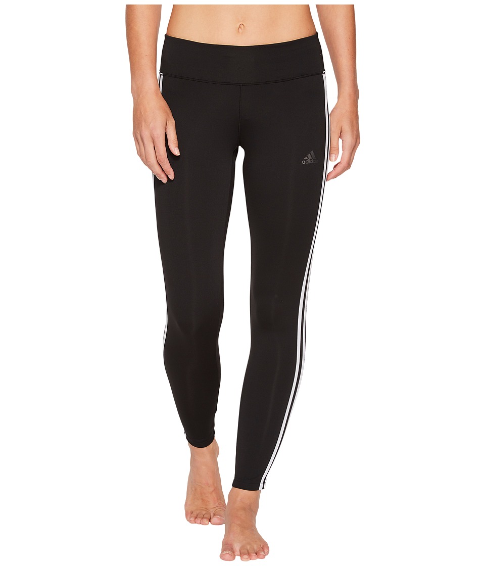 adidas Designed-to-Move 3-Stripe Long Tights (Black/White) Women