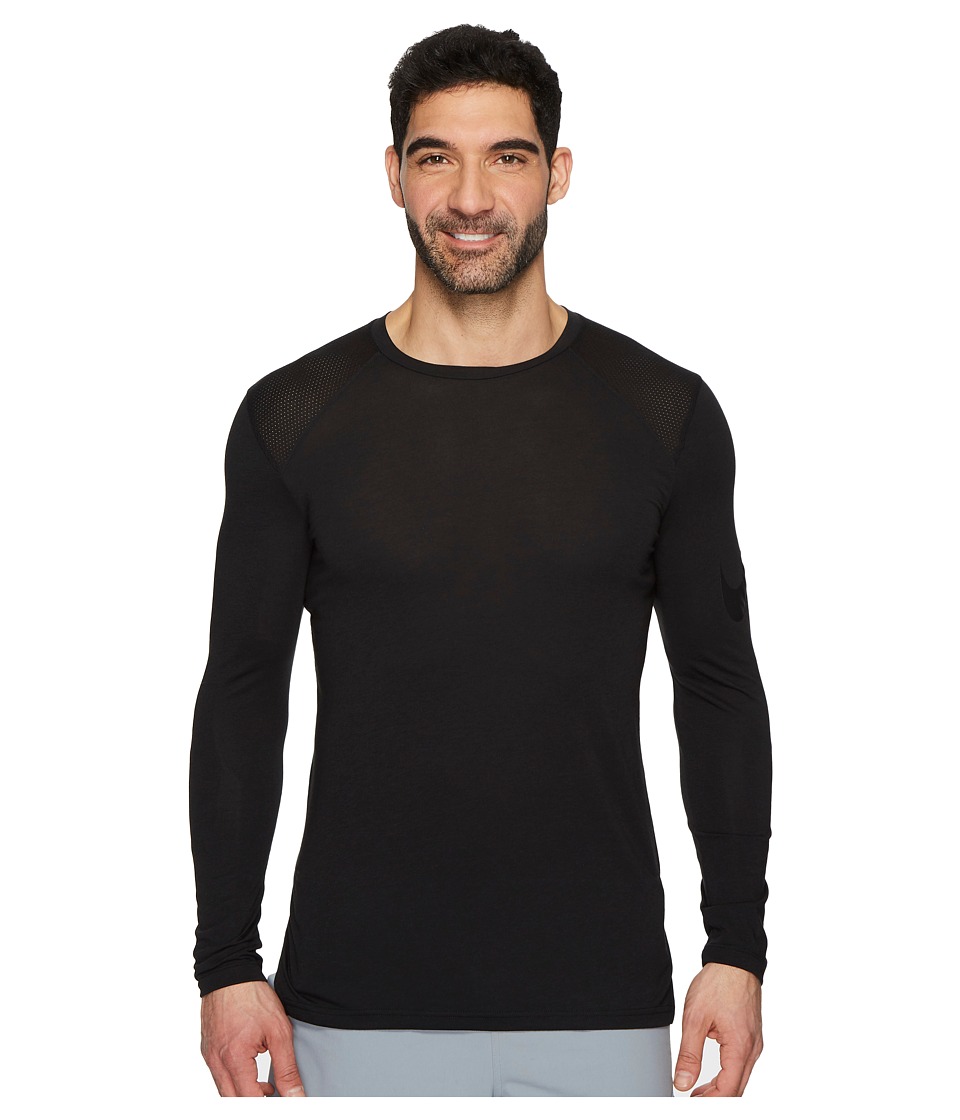 Nike Breathe Elite Basketball Long Sleeve Top (Black/Black) Men