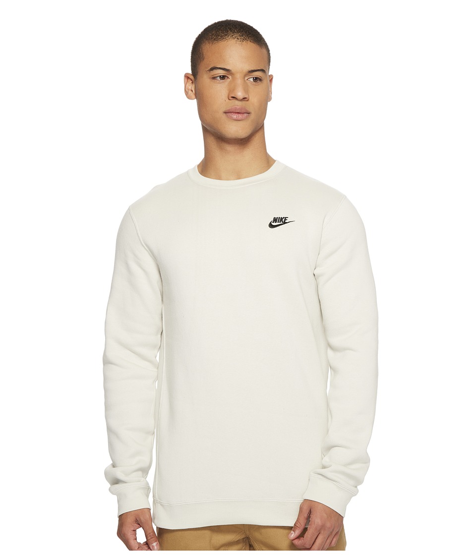 Nike Club Fleece Pullover Crew (Light Bone/Black) Men
