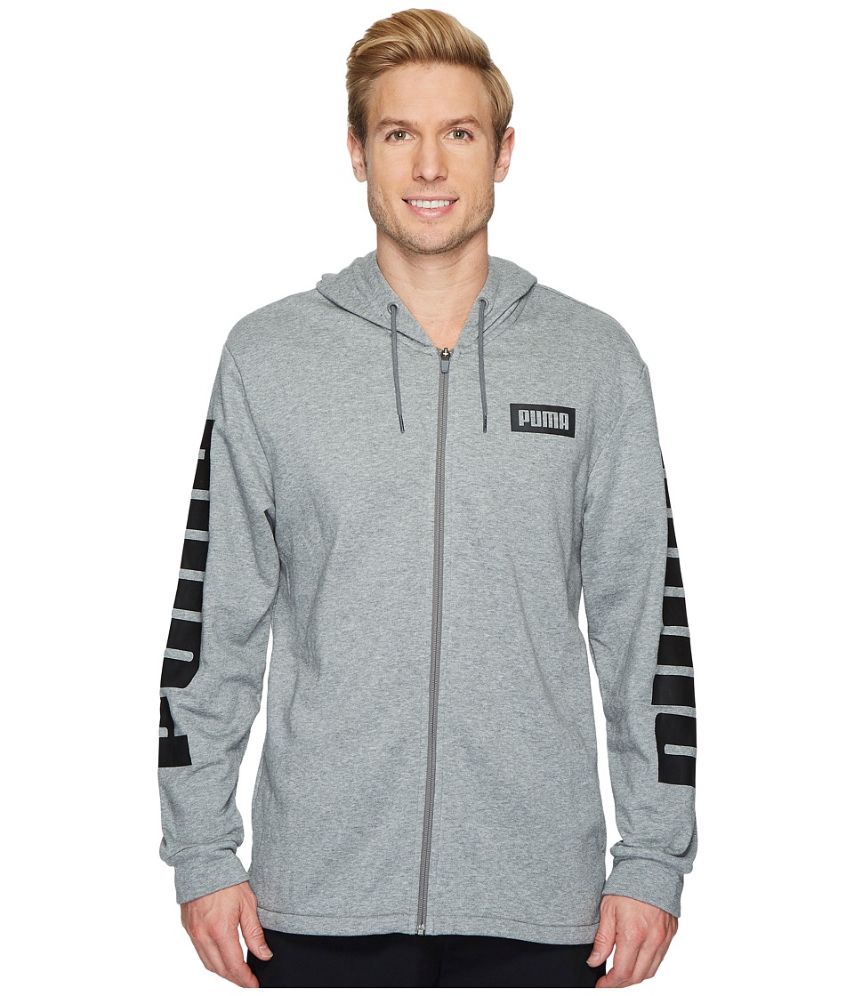 PUMA Rebel FZ Hoodie TR (Medium Gray Heather) Men