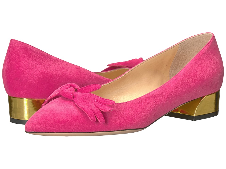 Charlotte Olympia Lady Like Flats (Hot Pink Suede) Women