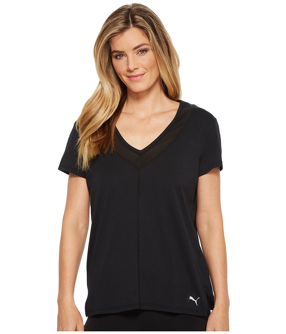 PUMA Slouchy-V Mesh Tee (Puma Black/Puma Black) Women
