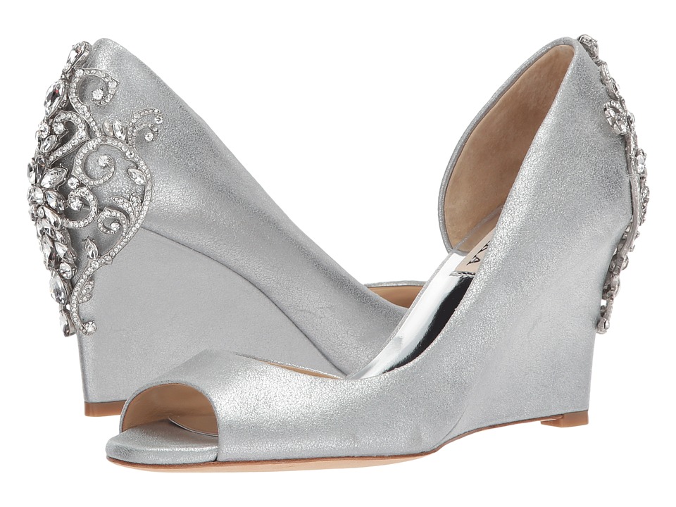 Badgley Mischka Meagan II (Silver Metallic Suede) Women