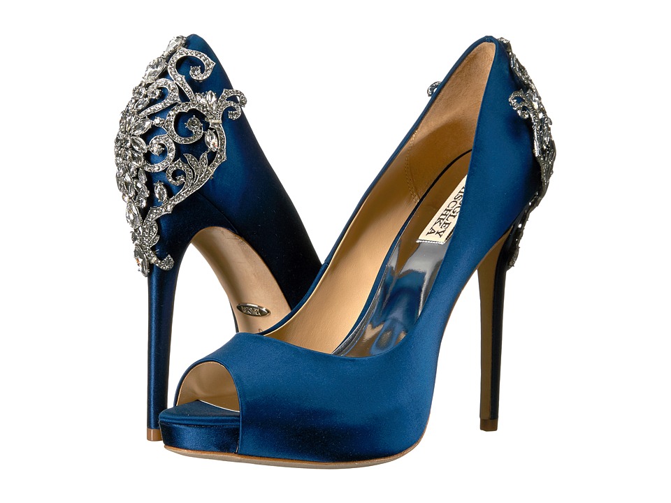 Badgley Mischka Karolina (Navy Satin) Women