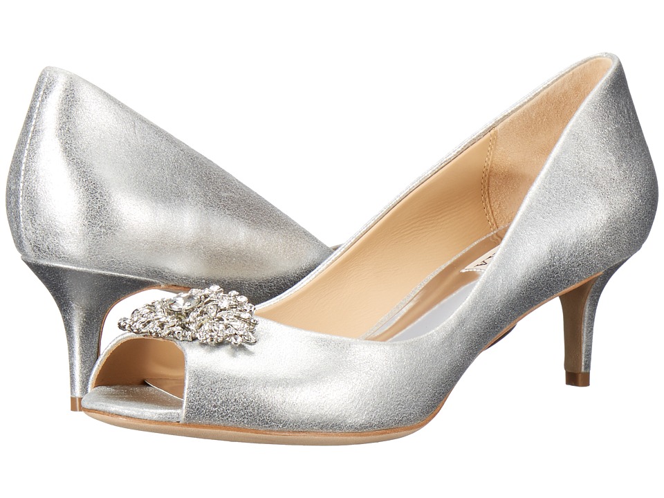 Badgley Mischka Layla (Silver Metallic Suede) High Heels