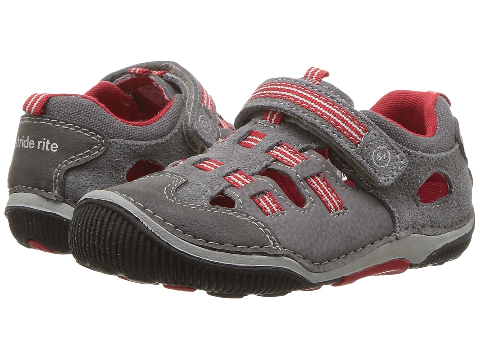 Stride Rite SRT Reggie (Toddler) (Grey/Red) Boys Shoes