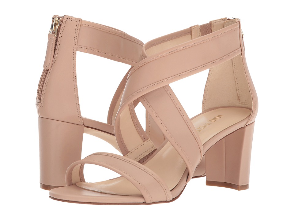 Nine West Pearlita Block Heel Sandal (Barely Nude Dress Calf) High Heels