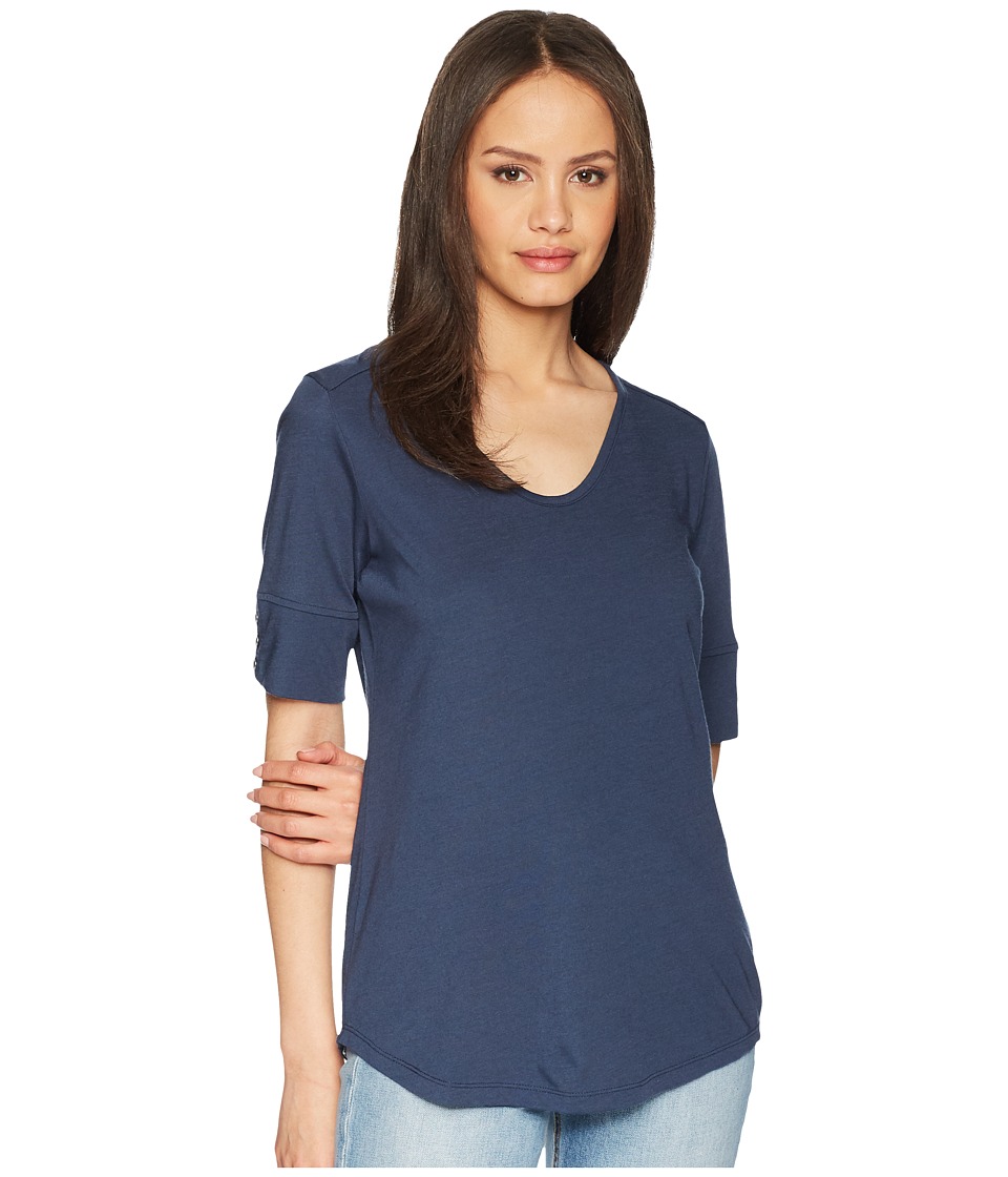 Royal Robbins Merinolux V-Neck Tee (Deep Blue) Women