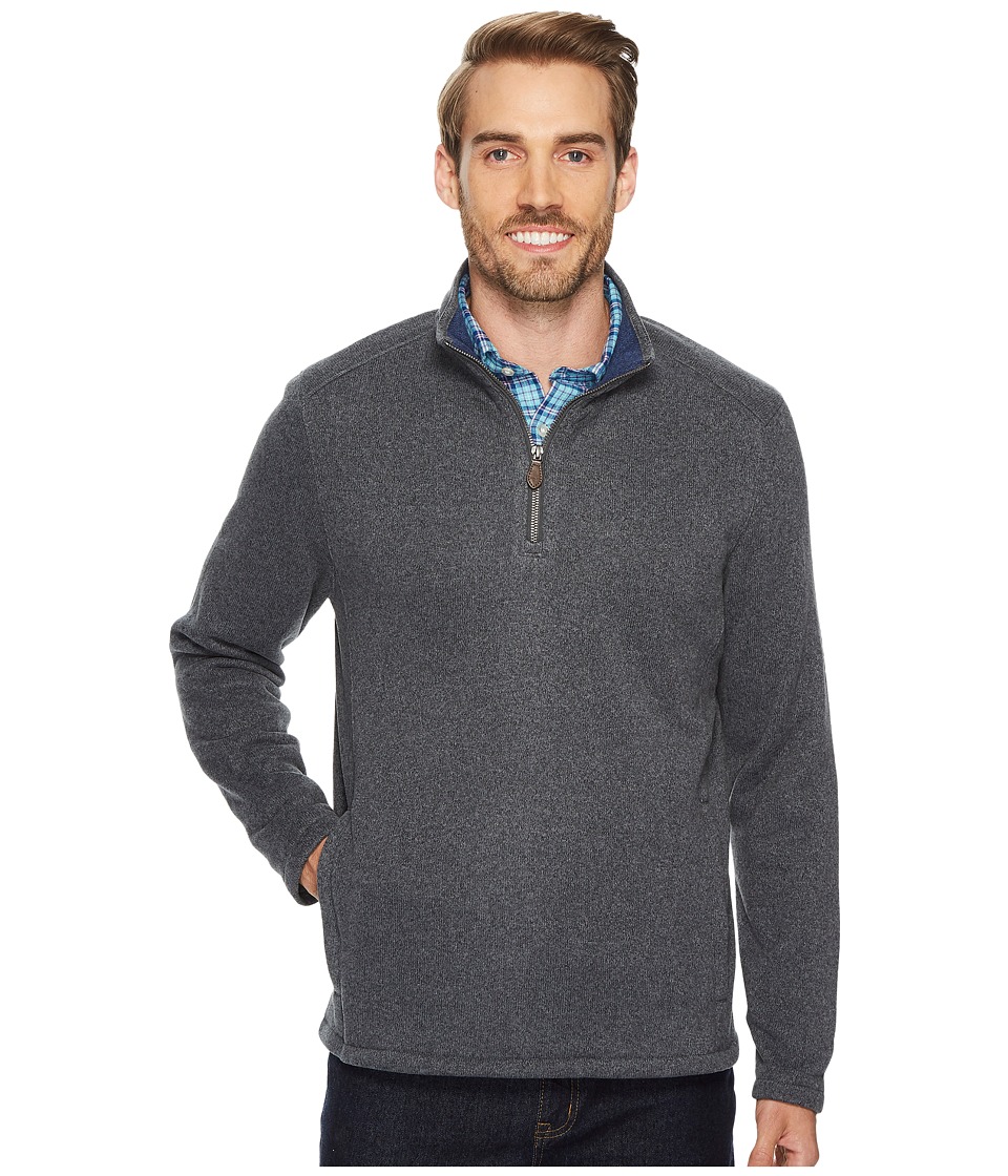 Vineyard Vines Elevated Sweater Fleece 1/4 Zip Pullover (Charcoal) Men