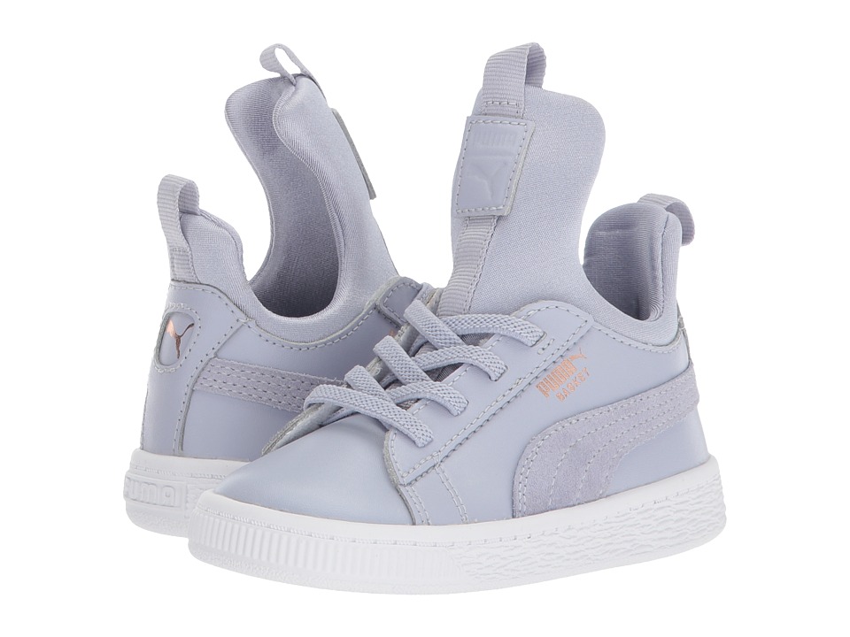 Puma Kids Basket Fierce AC (Toddler) (Icelandic Blue/Rose Gold/PUMA White) Girls Shoes