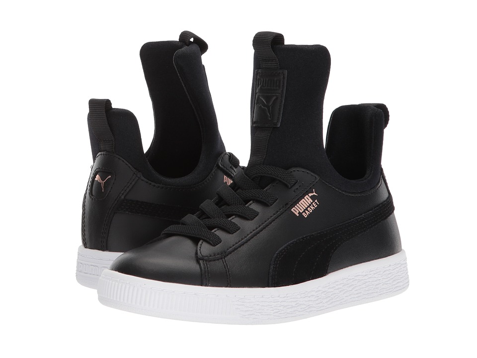 Puma Kids Basket Fierce AC (Little Kid) (Puma Black/Rose Gold/Puma White) Kids Shoes