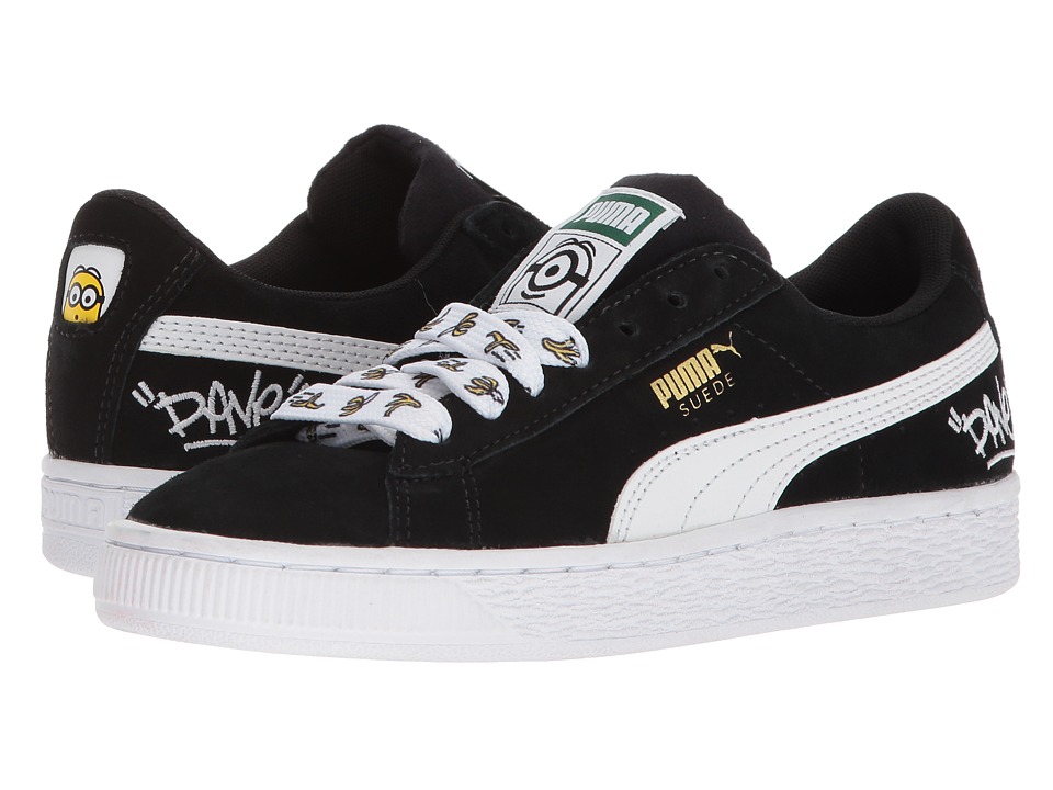 Puma Kids Minions Suede (Big Kid) (Puma Black/Puma White) Kids Shoes