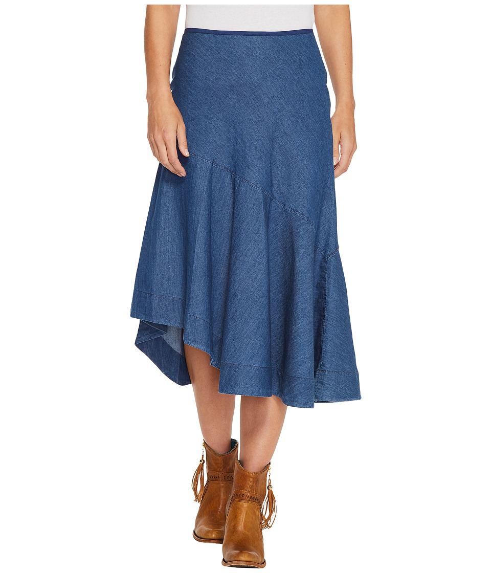 Roper 1313 5 Oz Indigo Denim Asymetric Skirt (Blue) Women