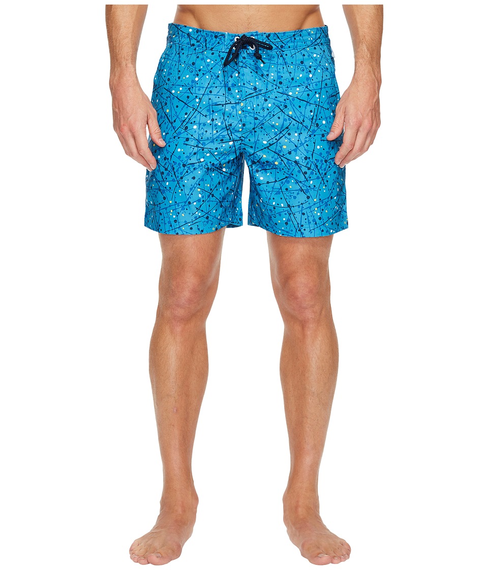 Original Penguin Splatter Paint Fixed Swim Short (Snorkel Blue) Men