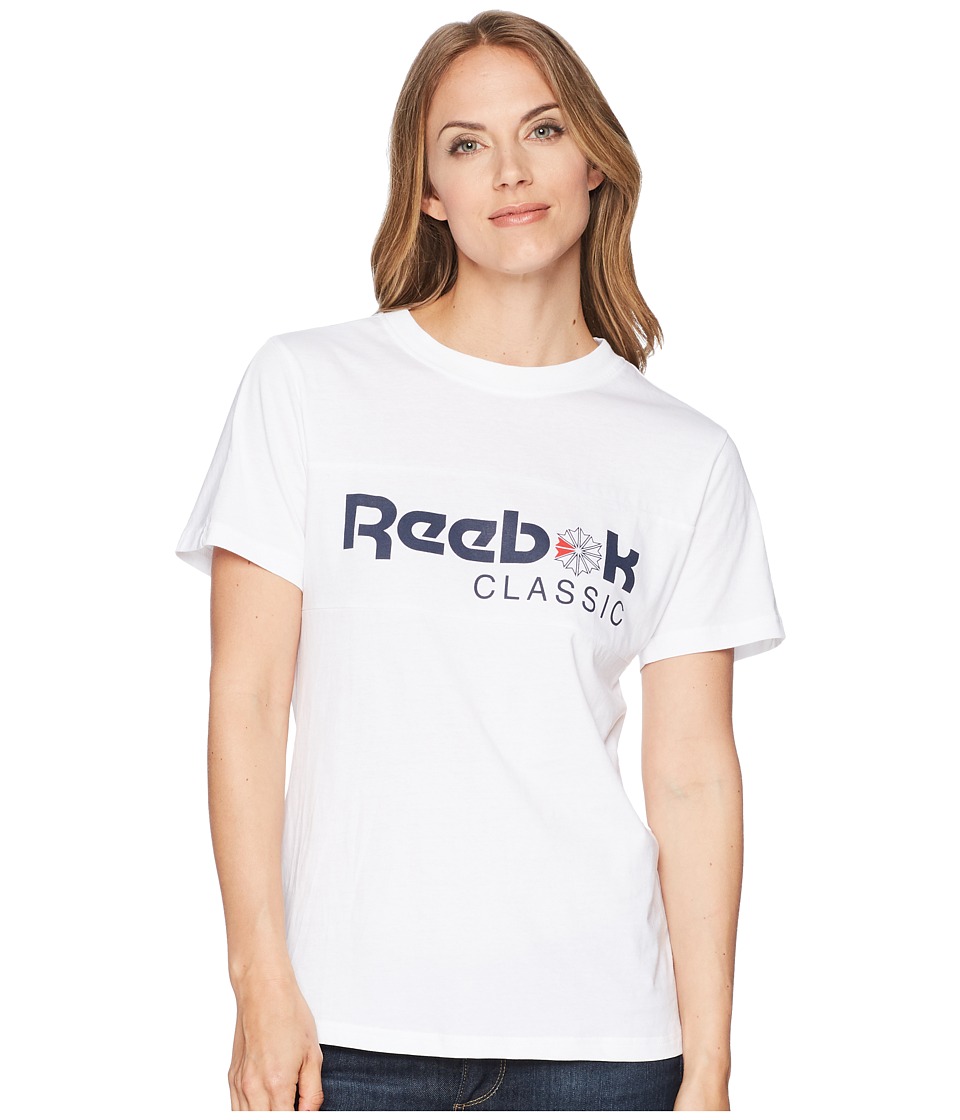 Reebok Graphic Tee (White/Collegiate Navy) Women