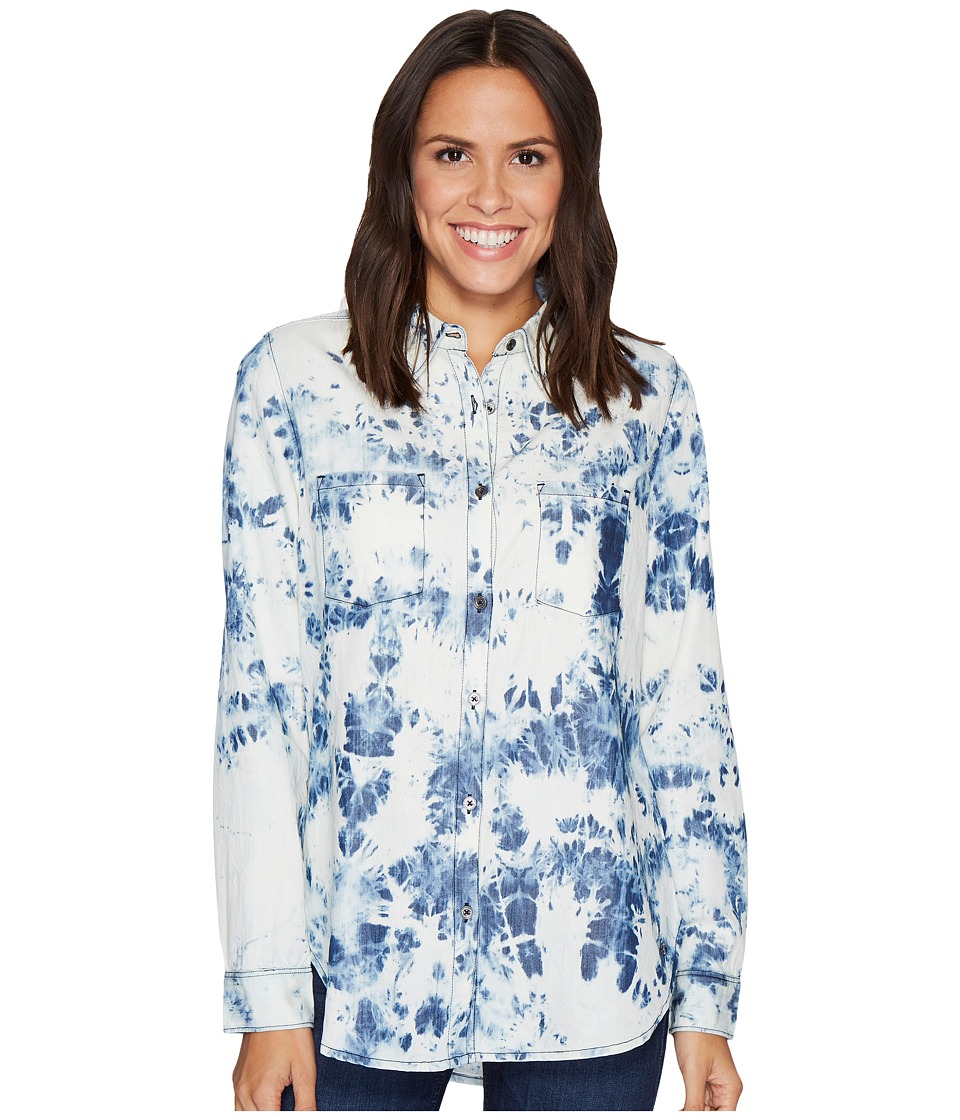 Jag Jeans Bowie Shirt in Indigo Tie Bleach (Indigo Tie Bleach) Women