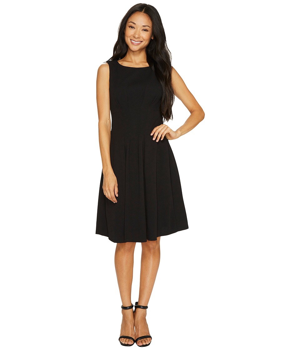 Taylor Scuba Crepe Fit and Flare Dress (Black) Women