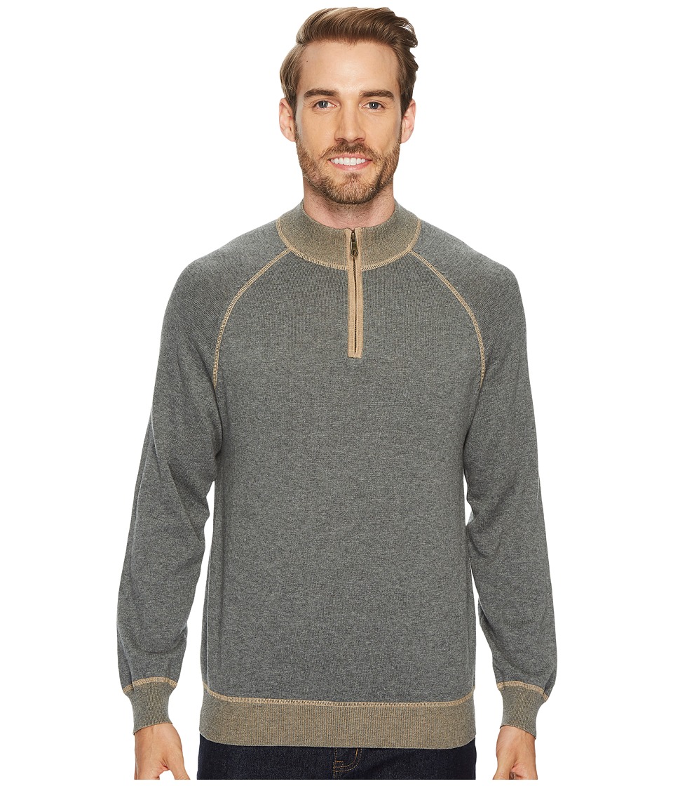 Agave Denim Victory at Sea Long Sleeve 1/4 Zip 12GG Sweater (Gunmetal) Men