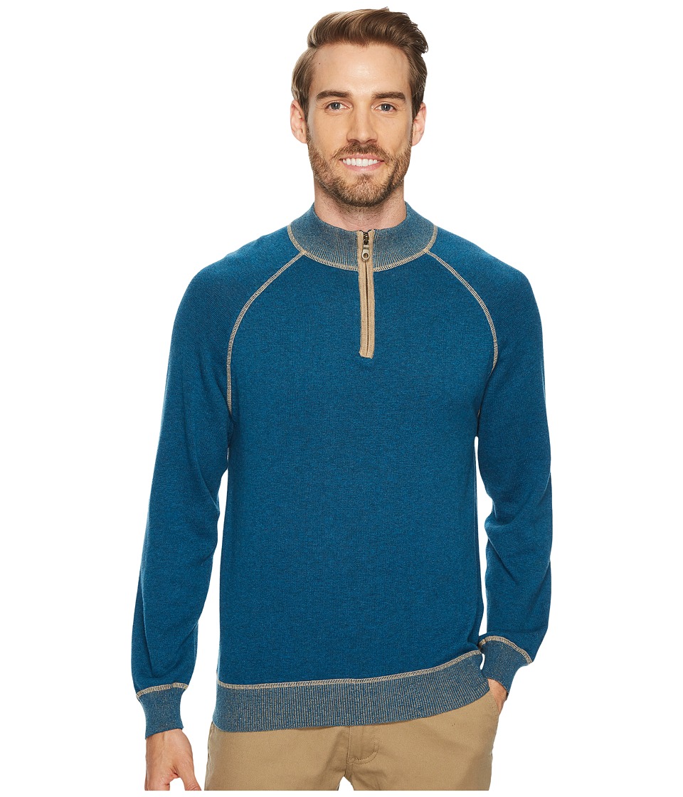 Agave Denim Victory at Sea Long Sleeve 1/4 Zip 12GG Sweater (Legion Blue) Men