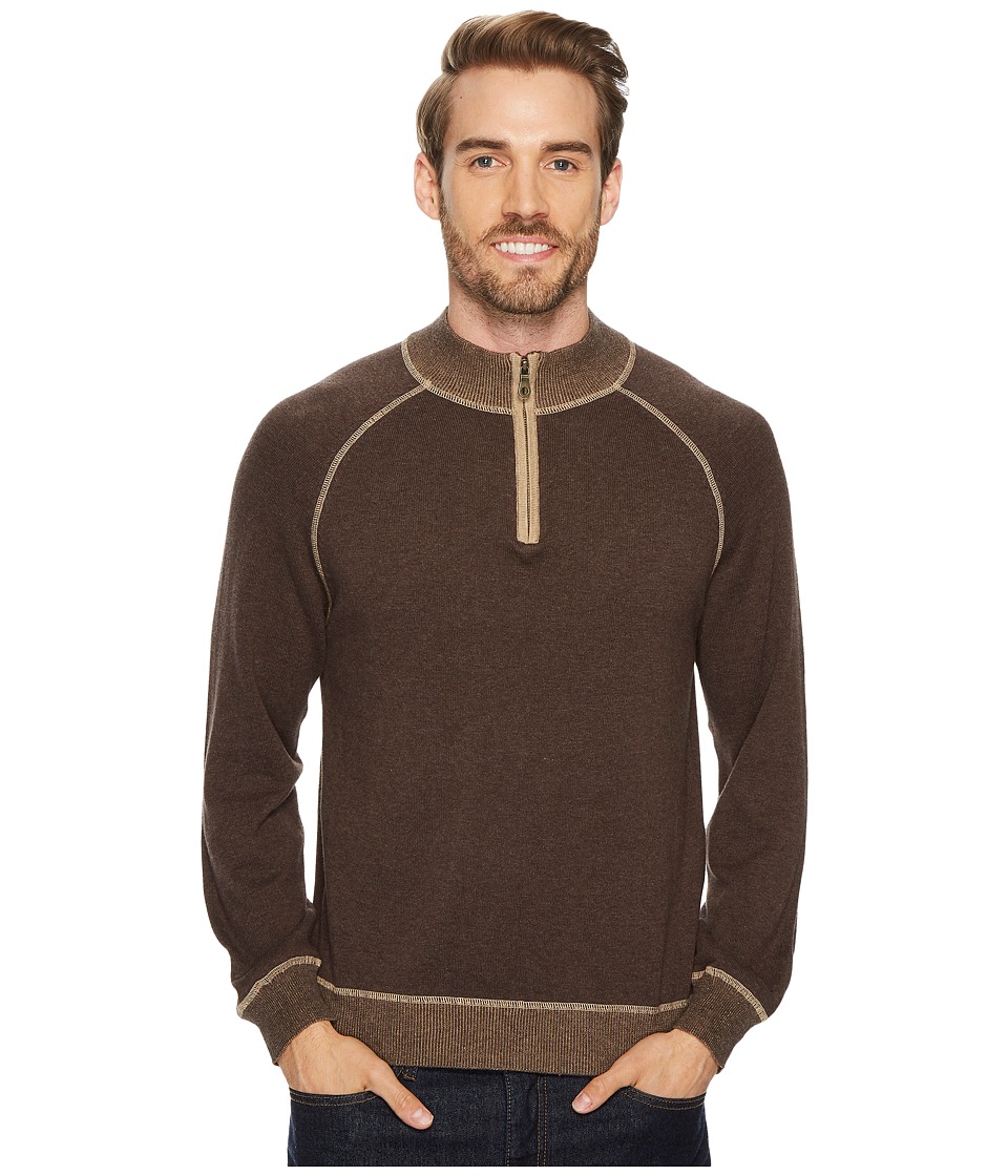 Agave Denim Victory at Sea Long Sleeve 1/4 Zip 12GG Sweater (Shale) Men