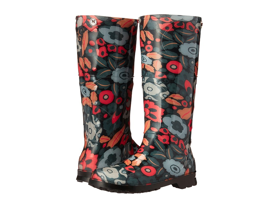 M Missoni Retro Floral Print Rain Boot (Black) Women