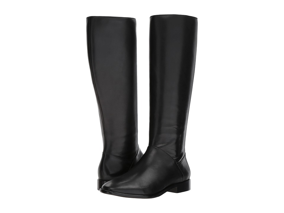 Donna Karan Lee Knee-High Boot (Black Smooth Oil Calf) Women