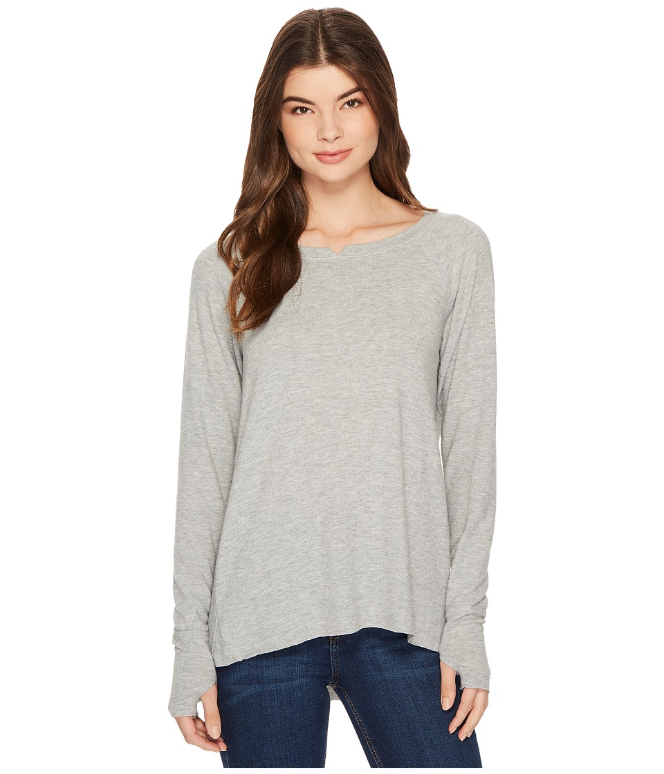Michael Stars Madison Brushed Jersey Long Sleeve w/ Thumbholes (Heather Grey) Women