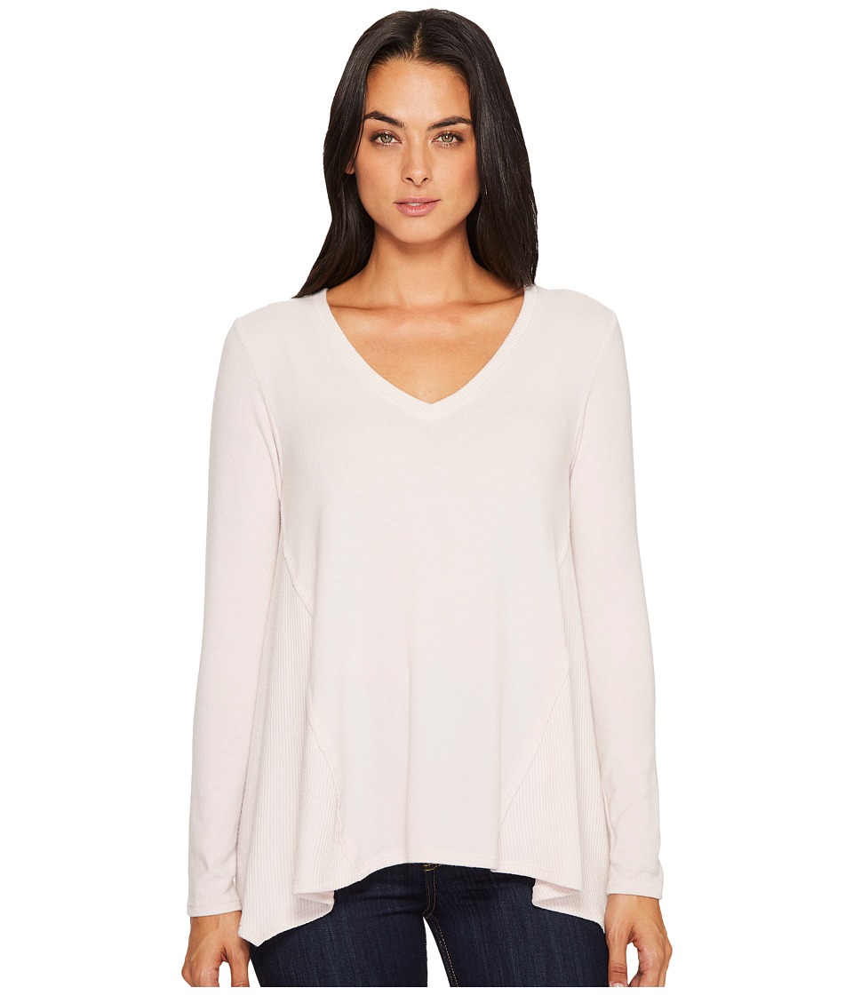 Michael Stars Super Soft Madison Long Sleeve V-Neck Top (Sweet Pea) Women