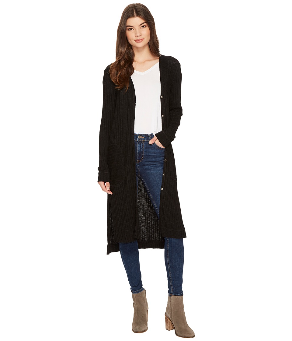Michael Stars Jasper Poor Boy Rib Cardigan (Black) Women