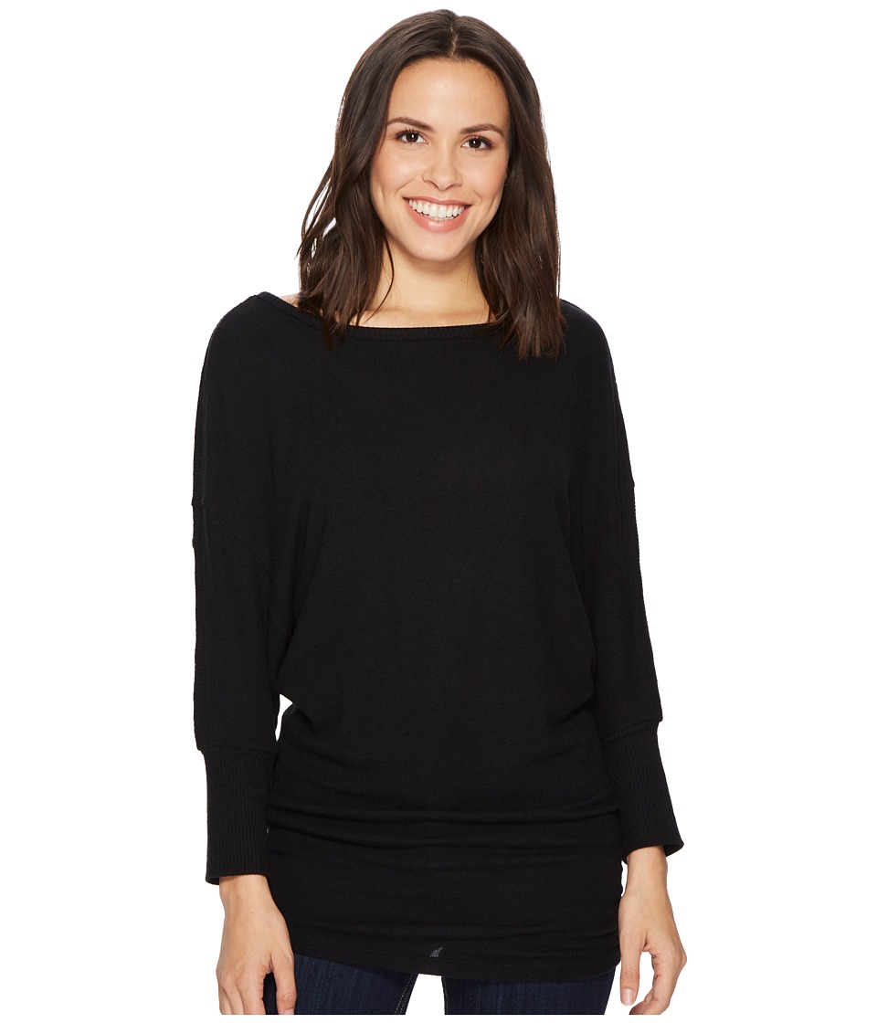 Michael Stars Super Soft Madison Boat Neck 3/4 Dolman Sleeve Tunic (Black) Women