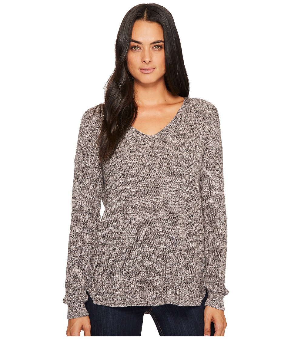 Michael Stars Cotton Knit Long Sleeve V-Neck Pullover (Marl) Women