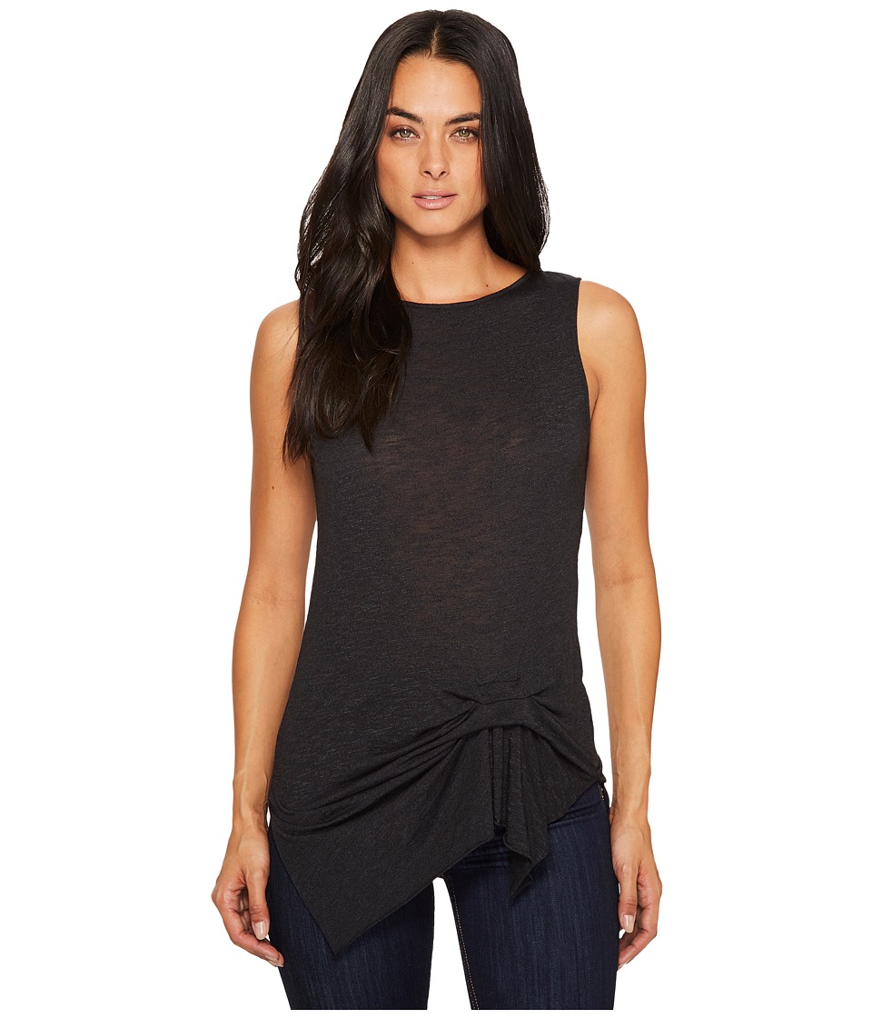 Michael Stars Brooklyn Jersey Boat Neck Tank with Pleat (Noir) Women