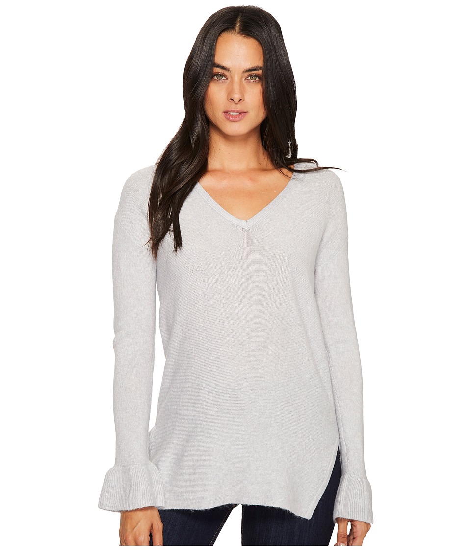 Michael Stars Soft V-Neck Pullover with Ruffle Sleeve (Crescent) Women