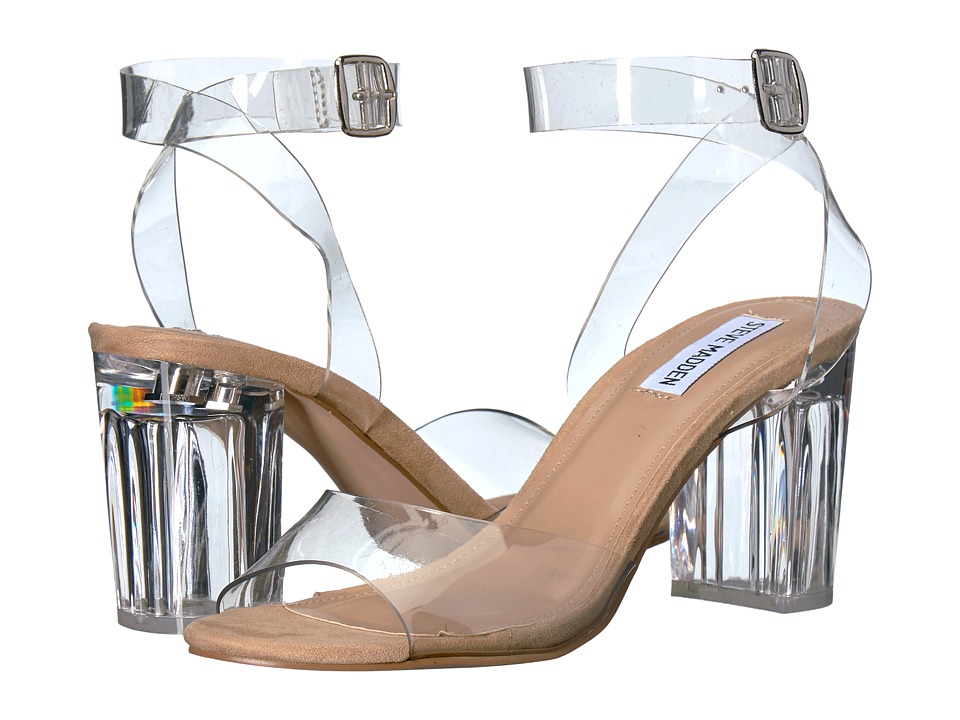 steve madden clear heels black
