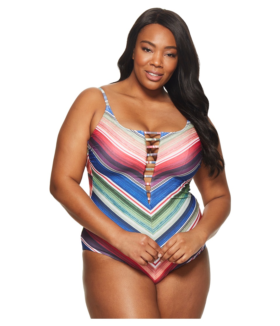 BECCA by Rebecca Virtue Plus Size West Village One-Piece (Multi) Women