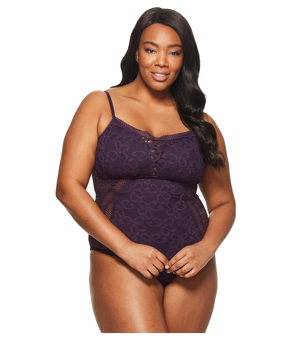 BECCA by Rebecca Virtue Plus Size Captured One-Piece (Plum) Women