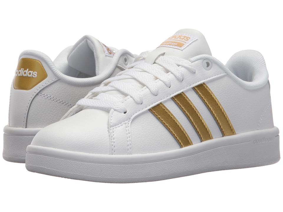 adidas advantage ladies trainers white & gold