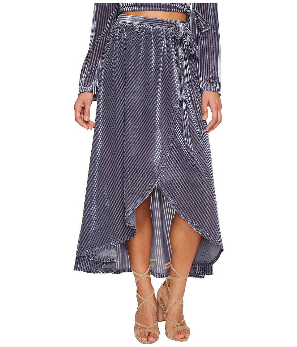 J.O.A. Tie Waist Wrap Skirt (Slate) Women